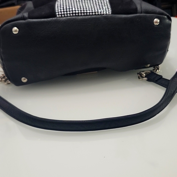 Steve Madden black faux leather purse w/gems - Picture 6 of 15